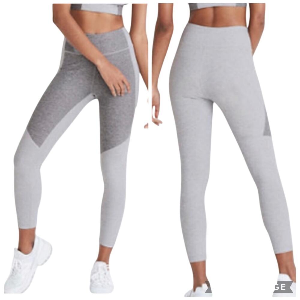 Outdoor Voices Signature 2-tone Grey Mid Weight Sculpt Fit 7/8 Leggings Size L